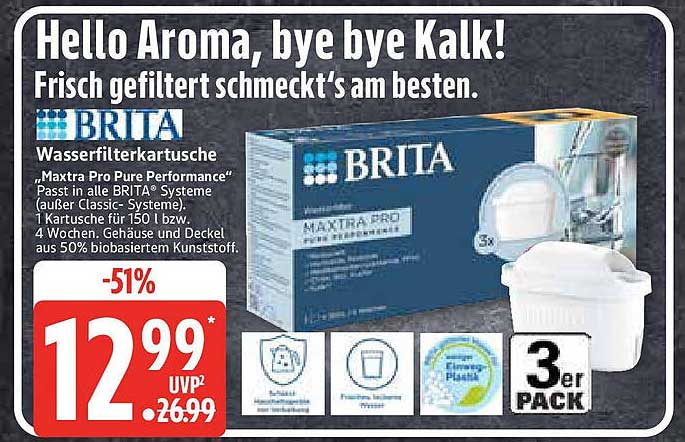 BRITA Wasserfilterkartusche MAXTRA PRO Pure Performance - 3er Pack