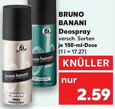 BRUNO BANANI Deospray, verschiedene Sorten, je 150-ml-Dose