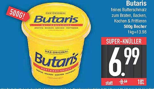 Butaris feines Butterschmalz zum Braten, Backen, Kochen & Frittieren 500g Becher