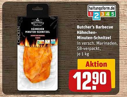 Butcher's Barbecue Hähnchen-Minuten-Schnitzel in versch. Marinaden, SB-verpackt, je 1 kg