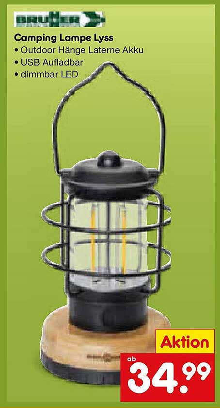 Camping Lampe Lyss - Outdoor Hänge Laterne mit Akku