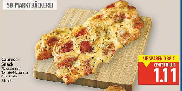 Caprese-Snack Pizzateig mit Tomate-Mozzarella