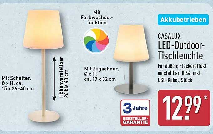 CASALUX LED-Outdoor-Tischleuchte