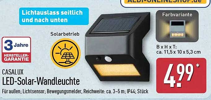 CASALUX LED-Solar-Wandleuchte