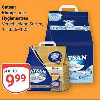 Catsan Klump- oder Hygienestreu Verschiedene Sorten, 1 l: 0,56–1,25