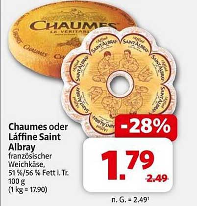 Chaumes oder Lääffine Saint Albray – französischer Weichkäse