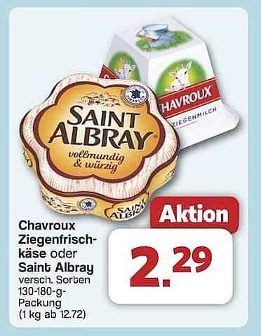 Chavroux Ziegenfrischkäse oder Saint Albray 130-180g