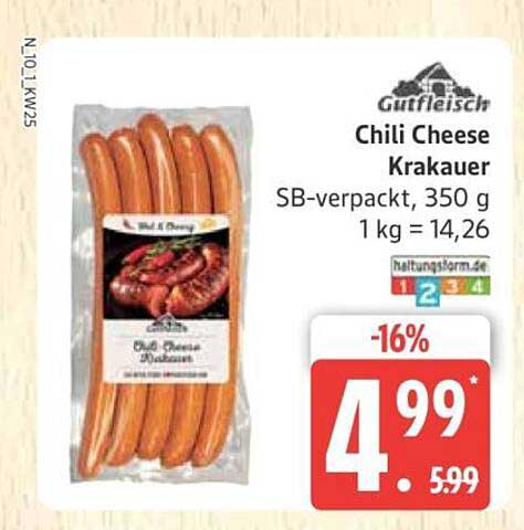 Chili Cheese Krakauer - 350 g SB-verpackt