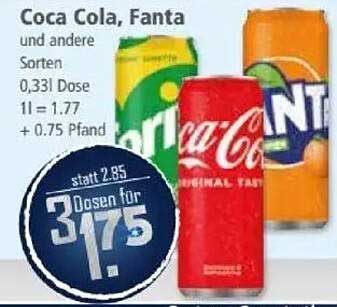Coca Cola, Fanta und andere Sorten - 3 Dosen für 1,75 €