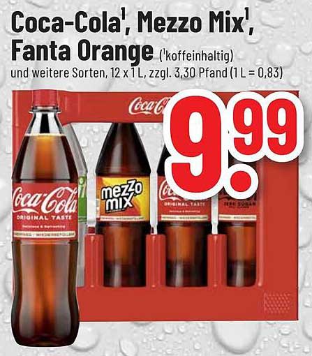Coca-Cola, Mezzo Mix, Fanta Orange – 12 x 1 L