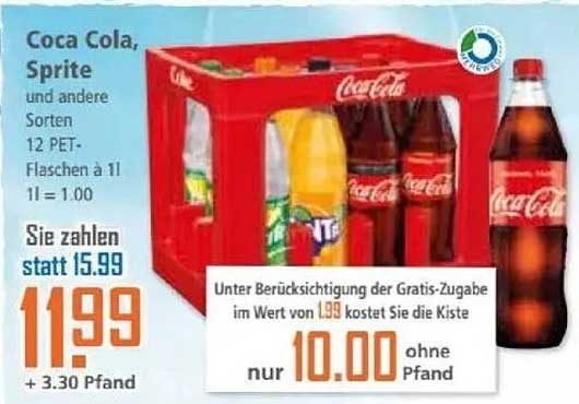 Coca Cola und Sprite 12 PET-Flaschen (inkl. 1l = 1,00)