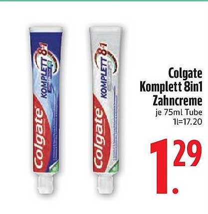 Colgate Komplett 8in1 Zahnpasta 75ml Tube
