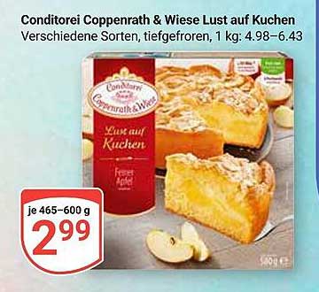 Conditorei Coppenrath & Wiese Lust auf Kuchen, verschiedene Sorten, tiefgefroren