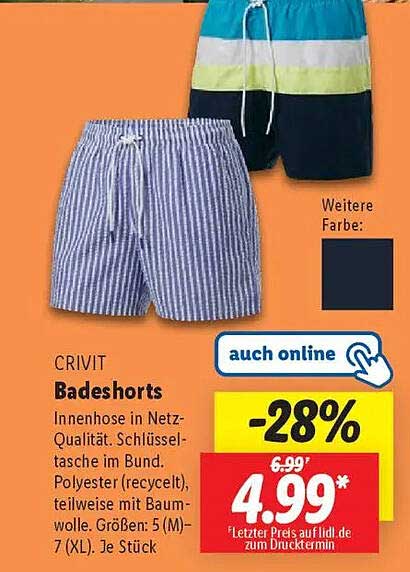 CRIVIT Badeshorts - Innenhose in Netz-Qualität