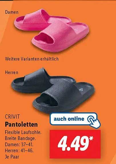 CRIVIT Pantoletten für Damen und Herren