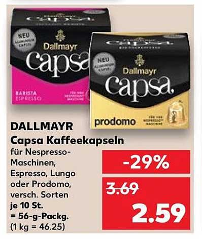 DALLMAYR Capsa Kaffeekapseln für Nespresso-Maschinen