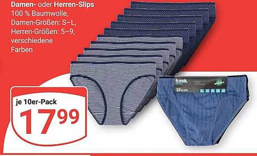 Damen- oder Herren-Slips im 10er-Pack für nur 17,99 €