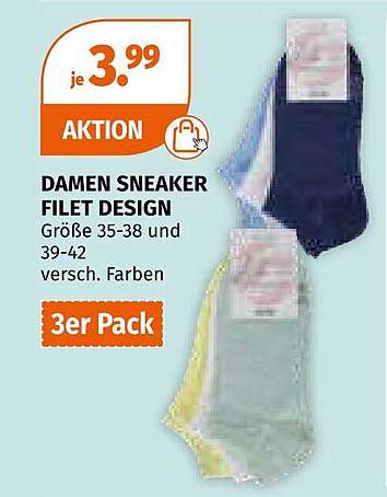 Damen Sneaker Filet Design 3er Pack