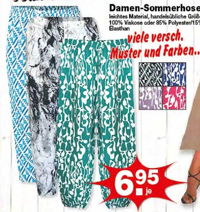 Damen-Sommerhose - viele verschiedene Muster und Farben