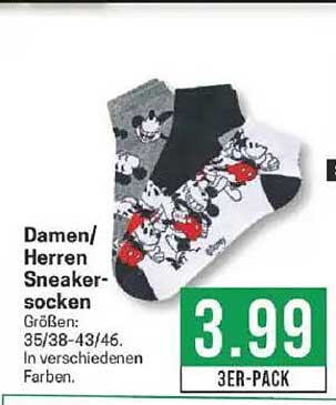 Damen/Herren Sneaker-Socken 3er-Pack