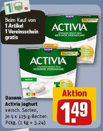 Danone Activia Joghurt - Verschiedene Sorten