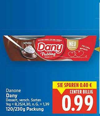 Danone Dany Pudding, 120/230g Packung