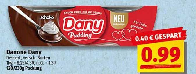 Danone Dany Pudding, 120/230g Packung, verschiedene Sorten