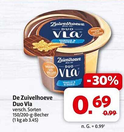 De Zuivelhoeve Duo Vla versch. Sorten 150/200-g-Becher