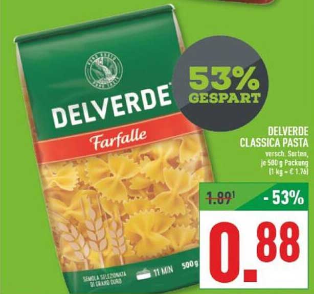 DELVERDE CLASSICA PASTA Farfalle 500 g