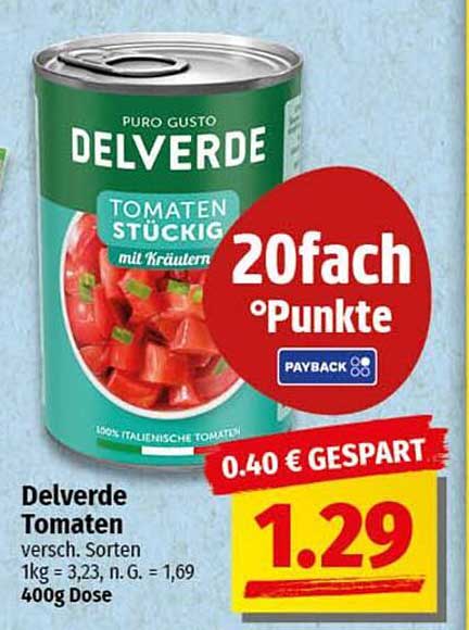 Delverde Tomaten Stückig mit Kräutern 400g Dose