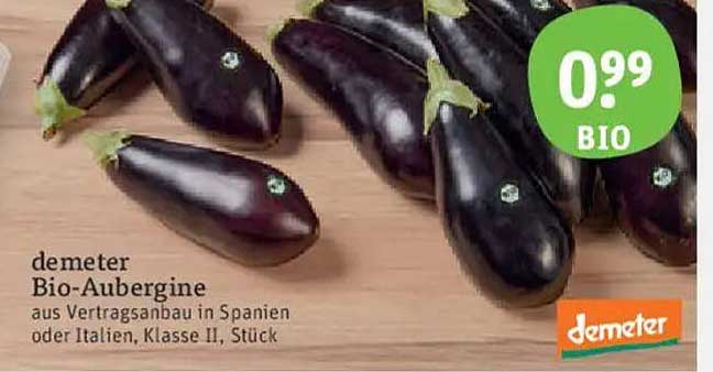 demeter Bio-Aubergine aus Vertragsanbau in Spanien oder Italien, Klasse II, Stück