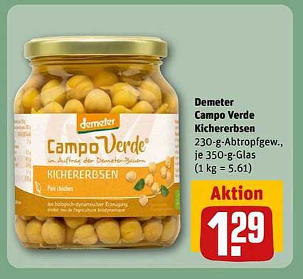 Demeter Campo Verde Kichererbsen 230-g-Abtropfgew.