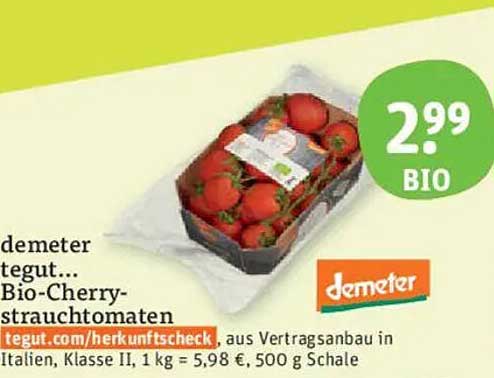 demeter tegut... Bio-Cherry-Strauchtomaten