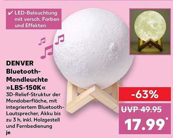 DENVER Bluetooth-Mondleuchte »LBS-150K«
