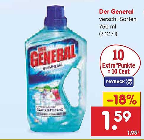 Der General versch. Sorten 750 ml (2.12 €/l)
