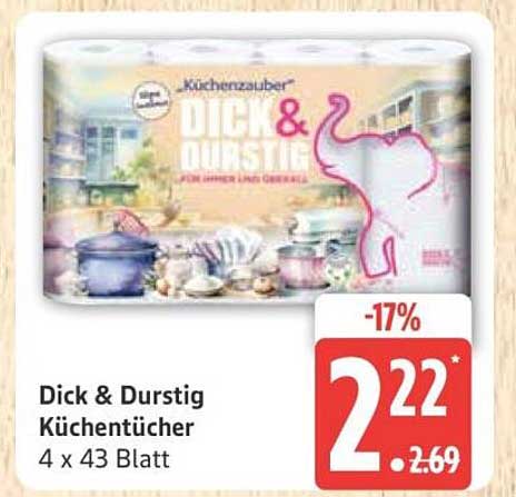 Dick & Durstig Küchentücher 4 x 43 Blatt