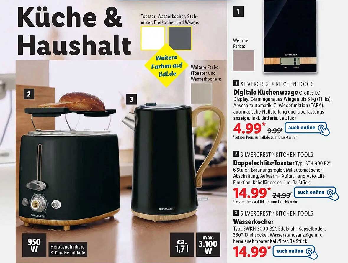 Digitale Küchenwaage mit großem LC-Display