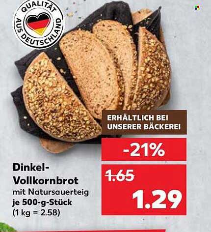 Dinkel-Vollkornbrot mit Natursauerteig je 500-g-Stück
