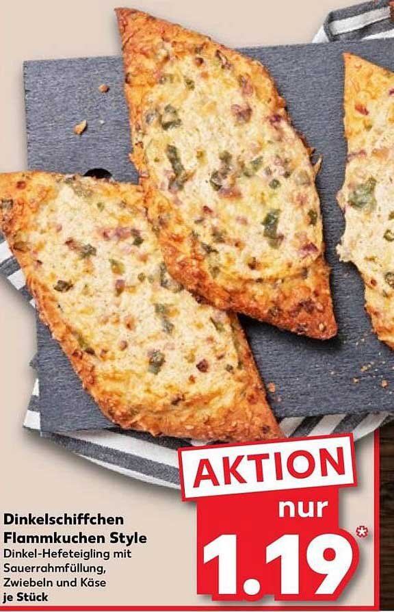 Dinkelschiffchen Flammkuchen Style