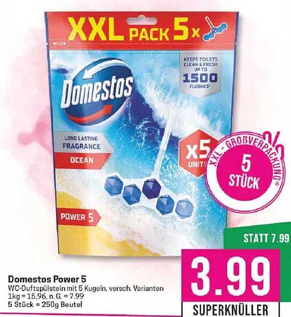 Domestos Power 5 WC-Duftspüler XXL Pack 5