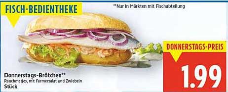 Donnerstags-Brötchen - Rauchmatjes mit Remoulade und Zwiebeln Stück