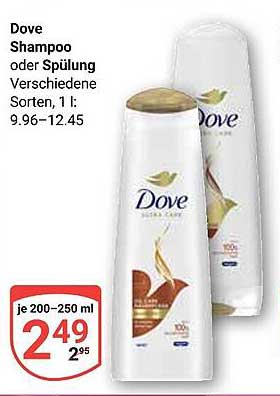 Dove Shampoo oder Spülung - Verschiedene Sorten, 200-250 ml