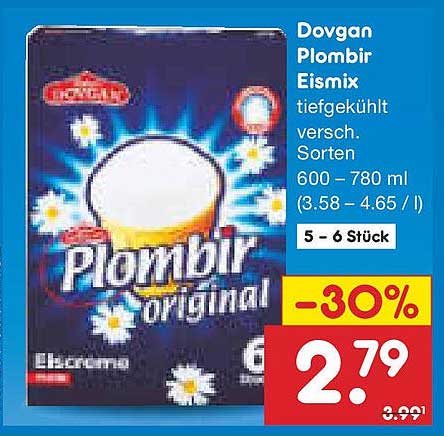 Dovgan Plombir Eismix - 30% Rabatt auf tiefergekühlte Sorten