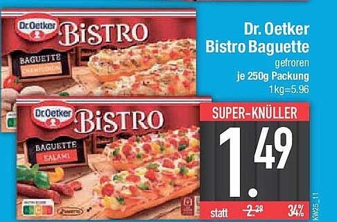 Dr. Oetker Bistro Baguette gefroren je 250g Packung