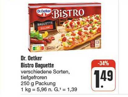 Dr. Oetker Bistro Baguette verschiedene Sorten, tiefgefroren 250 g