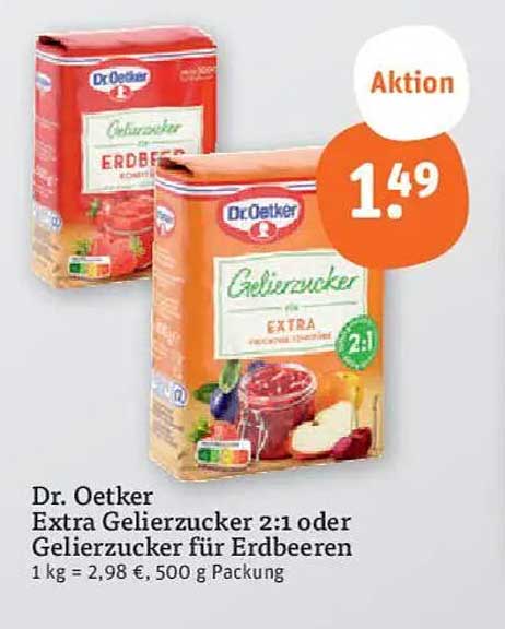 Dr. Oetker Extra Gelierzucker 2:1 oder Gelierzucker für Erdbeeren