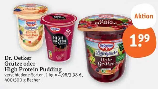 Dr. Oetker Grütze oder High Protein Pudding