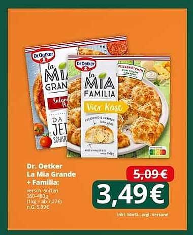 Dr. Oetker La Mia Grande + Familia - verschiedene Sorten