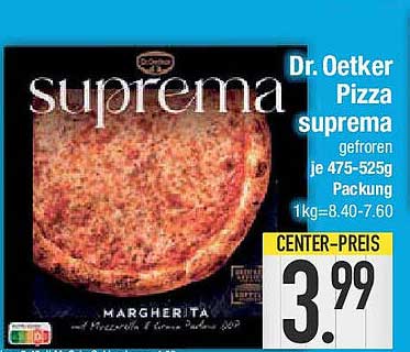 Dr. Oetker Pizza suprema gefroren je 475-525g