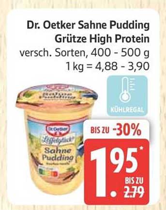 Dr. Oetker Sahne Pudding Grütze High Protein